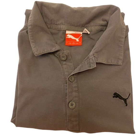 Puma Gray Polo Shirt - Picture 1 of 11